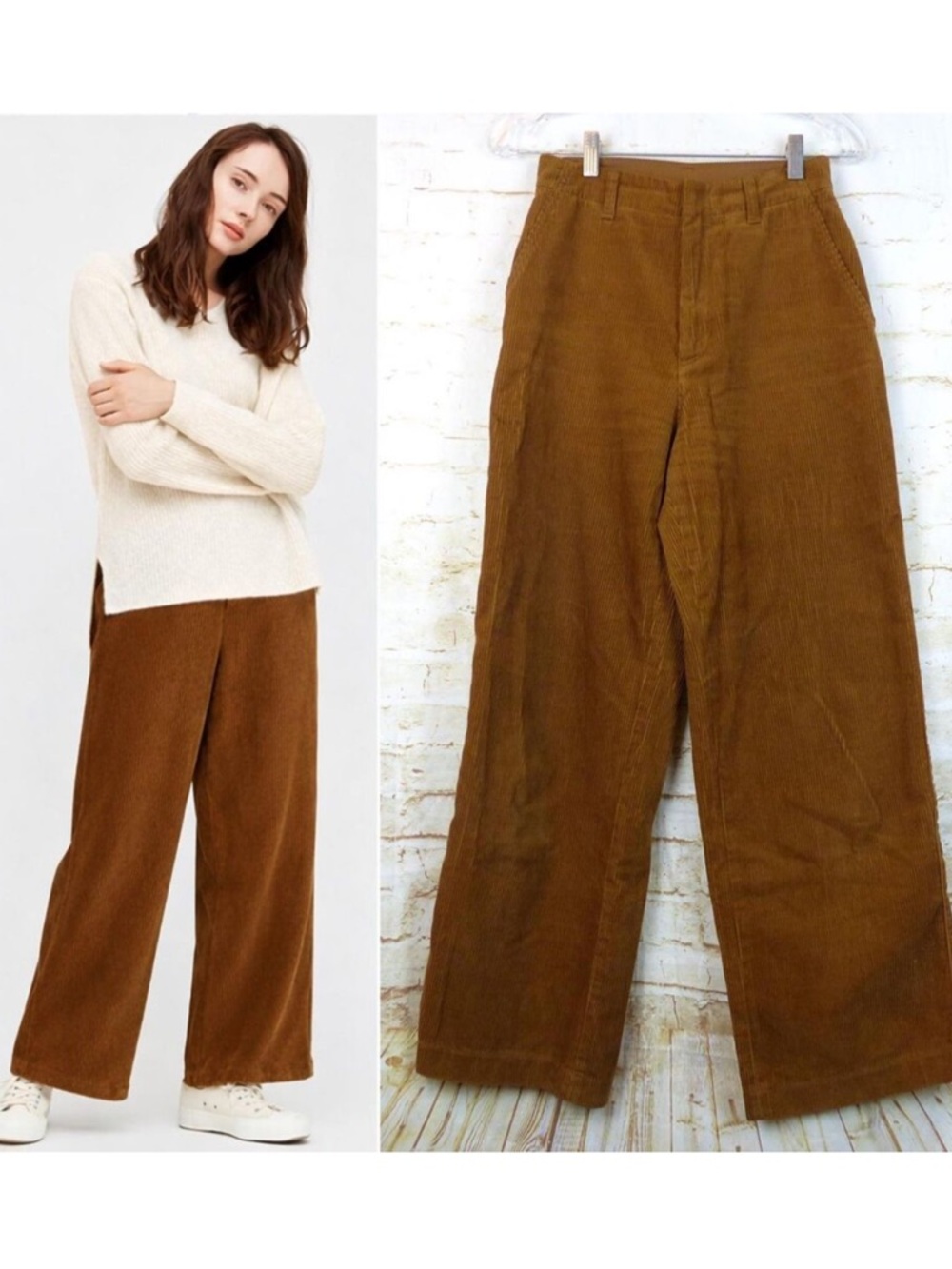 Women’s Brown Corduroy Wide-Leg Pants